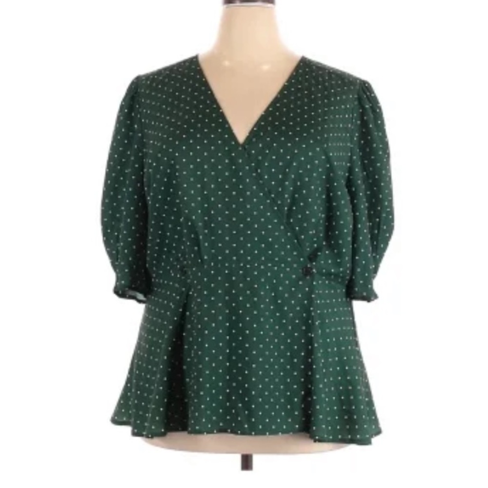 Eloquii Puff Sleeve Peplum Blouse Size 22W